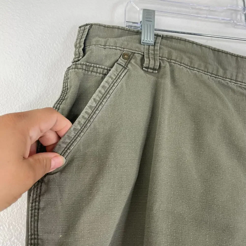 Carhartt Relaxed Fit Green Men's Cargo Work Shorts Ripstop Fabric Size 40